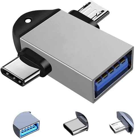 SHOPJET 2 in 1 OTG Adapter Honor X7b Micro USB+USB Type C to USB Female ...