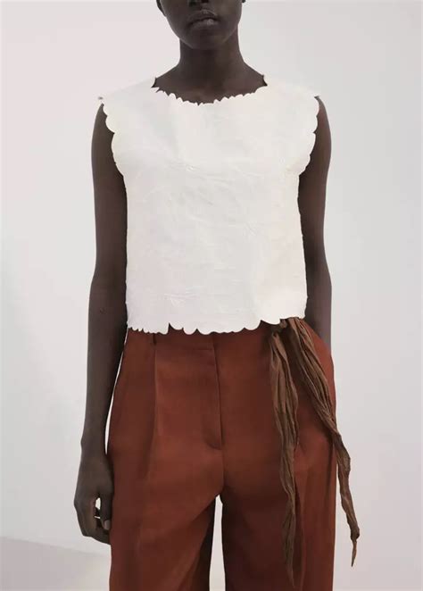 Embroidered flower top - Women | MANGO Lebanon