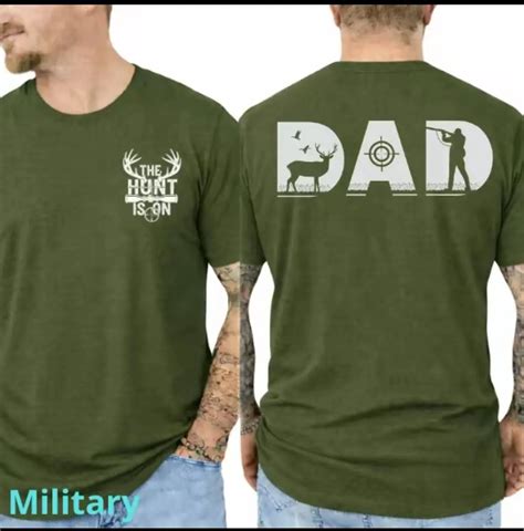 Hunting Dad T-Shirt, "The Hunt Is On" Deer Hunter Graphic Tee, Father's Day Gift for Hunter Dad ...