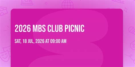 2026 MBS Club Picnic, Whitnall Beer Garden, Franklin, 18 July 2026 ...