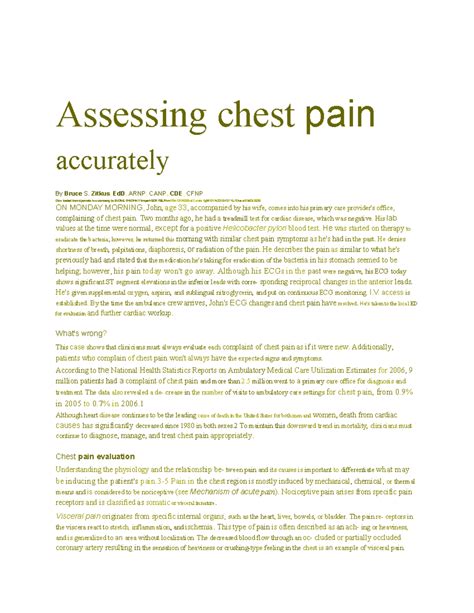 Chest Pain Assessment: A Comprehensive Overview for PHIDH4TT Course ...