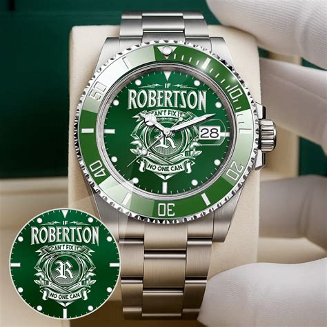 ROBERTSON 13K2-448 Personalized Green Watch “If ... Can’t Fix It No On – CoTimea