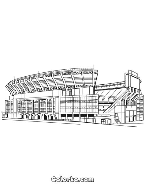 Football Stadium Cleveland Browns Coloring Page for Big Kids