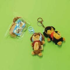 [Bear9] Sound-making Puppy Pilot Doll Keyring (1) - maccaron