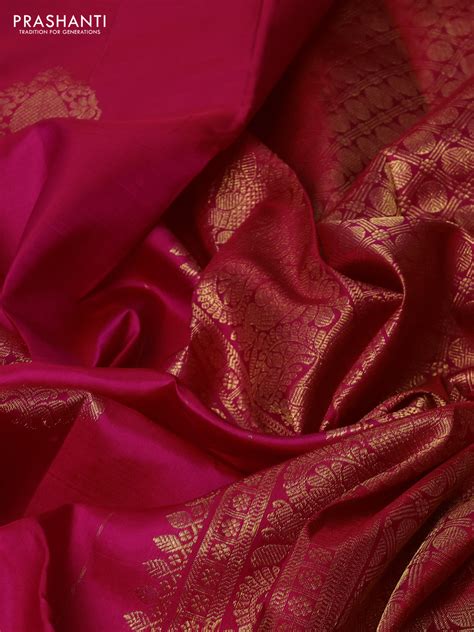Pure kanchipuram silk saree dual shade of pink with zari woven buttas ...