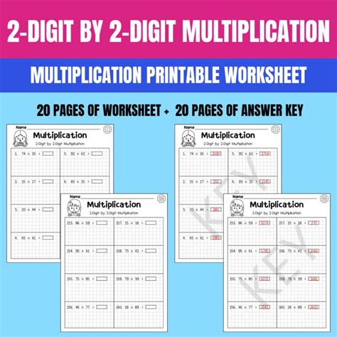 2-Digit by 2-Digit Multiplication Worksheets | Math Centers | Grade 5 ...