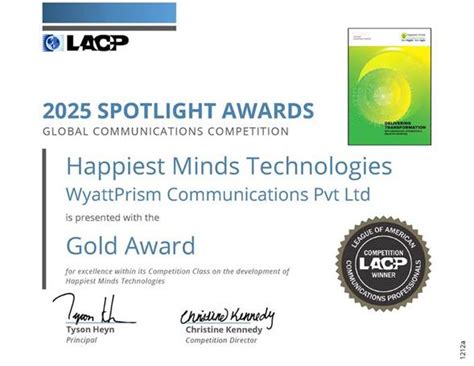 Happiest Minds’ Integrated Annual Report 2025 Wins Double Gold