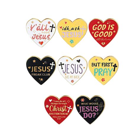 Christian Bible Verse Enamel Pins Set, Inspirational Scripture Quotes ...