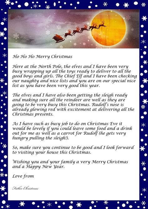 Free Printable Letter From Father Christmas - Printable Alphabet ...