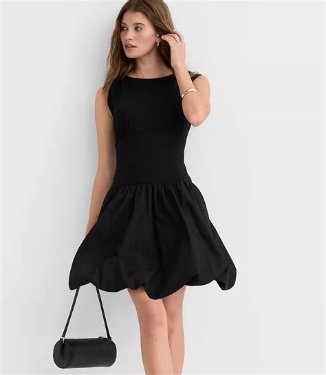 Petite Mixed Media Bubble Dress