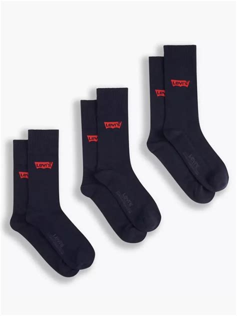 Levi's Mens Navy 3-Pack High Cut Batwing Socks | Designerwear