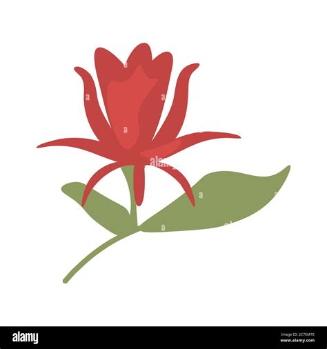 Red flower green stems Stock Vector Images - Alamy