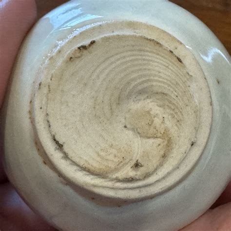 Vintage Chinese Porcelain Snuff Bottle Stopper Very Fine Glazed Round