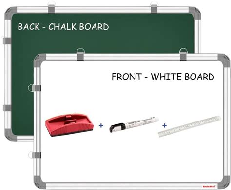 BrainWise 5 × 3 FT Non-Magnetic Double Sided White Board & Chalk Board ...