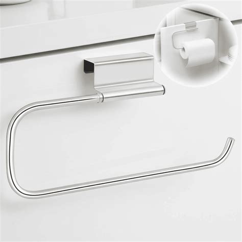 Stainless Steel Under Sink Paper Towel Holder, No Drill 12.4 Inch Rack for Kitchen Cabinet, RV ...