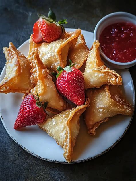 Crispy Deep-Fried Strawberry Cheesecake Wontons to Love - Recipes by Amaya