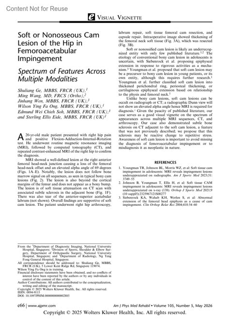 Soft or Nonosseous Cam Lesion of the Hip in... : American Journal of Physical Medicine ...