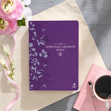 Personalized NLT Spiritual Growth Bible | Purple Faux Leather Engraved ...