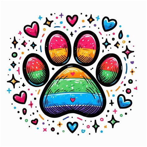 Hand drawn paw print simple and cute pet illustration | Premium AI ...