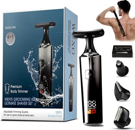 for Men, USB-C, Electric Groin Hair Trimmer Ultra-Wide 2" T-Shaped LED ...