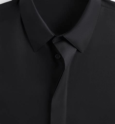 Shirt with French Cuffs Black Cotton Poplin | DIOR