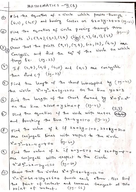 MATHEMATICS IIB 2026 - Important Circle Equations and Properties - Studocu