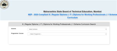 MSBTE Curriculum 2026-2027, Search MSBTE K Scheme Syllabus
