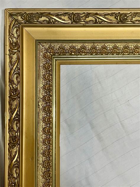 Ornate Antique Frame Fits 15" X 19" Lemon Gold Gilt Baroque Wood Victorian Era for Fine Art- 2 ...
