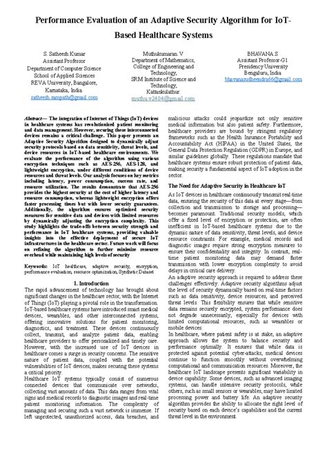 Performance Evaluation of Adaptive Security Algorithm for IoT in ...