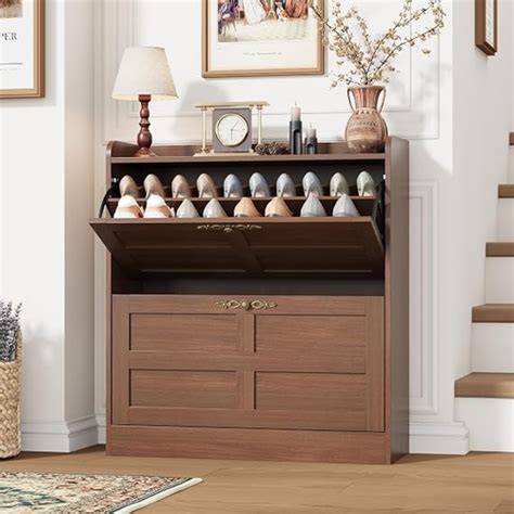 Garvee Farmhouse Shoe Cabinet with 2 Flip Drawers & India | Ubuy