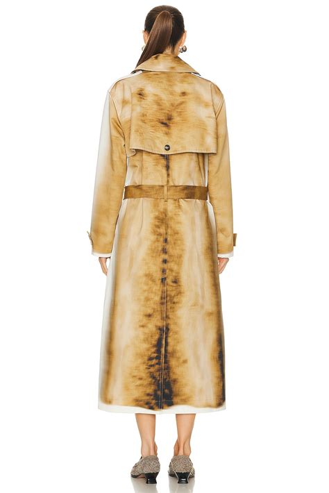 Loewe Blurred Print Trench Coat in Beige & Multi | FWRD