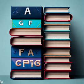 Create an image of a stack of books with different grades, from A+ to F, on each cover.. Image 3 of 4