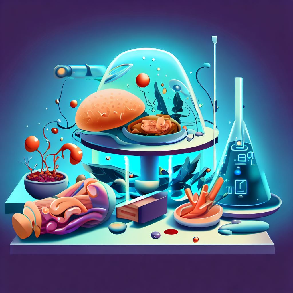 Illustrate a futuristic menu with dishes made of unexpected ingredients.
