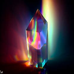 A crystal that illuminates a dark room with a rainbow of colors.