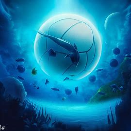 Imagine a world where volleyball is played in an underwater world. Image 3 of 4