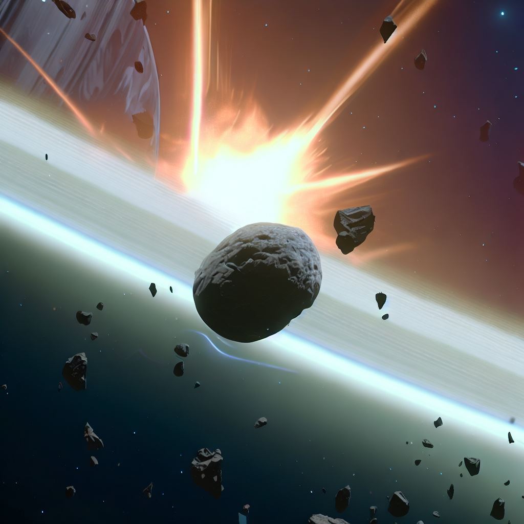 Make a picture of an asteroid impact on a distant planet.