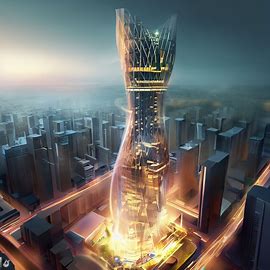 Design a towering skyscraper in the heart of Manila, embodying the bustling energy of the city.. Image 2 of 4