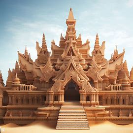 Create a sandstone palace with complex, intricate designs for royalty to live in.. Image 3 of 4