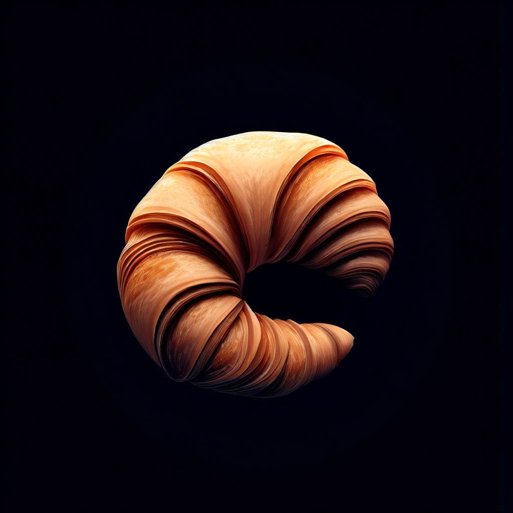 Create a visual representation of the most iconic dish of French cuisine, the Croissant.