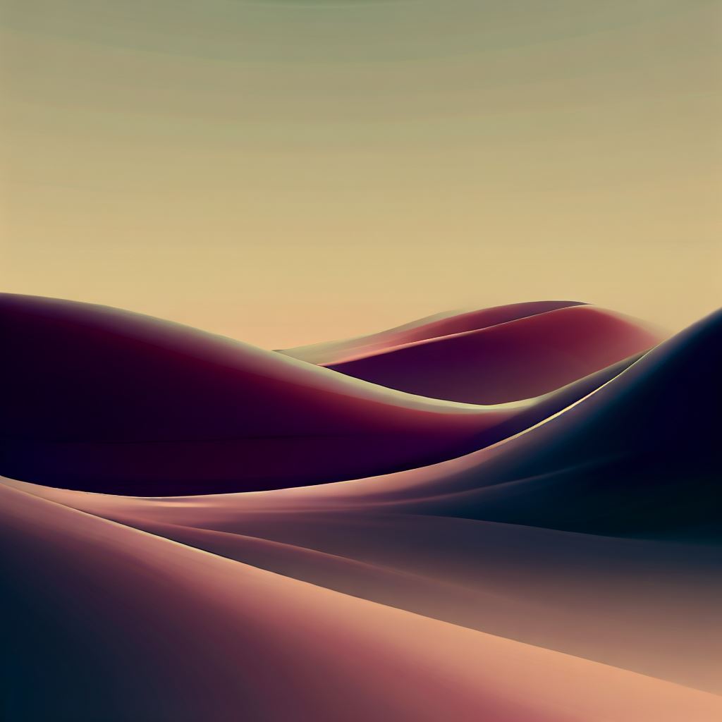 Create a surreal landscape with a simple background.