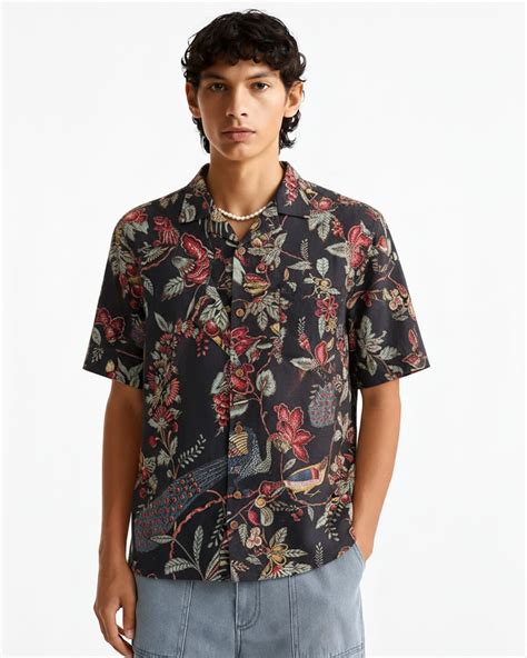 Blue Floral Cuban Collar Cotton Casual Shirt – Lable Rahul Singh