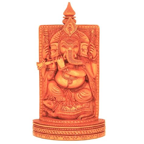 Buy santarms Emboss Wood fine Ganesh Brown- Showpiece for Table top ...