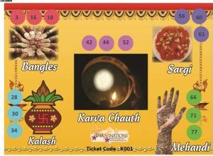 craftgami Karwachauth Theme Housie Tickets - Tambola Tickets Party ...