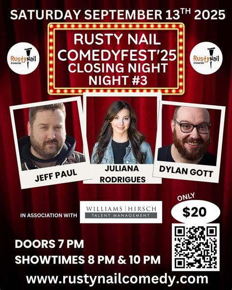 Rusty Nail Comedyfest 25 Friday early show., 1 King St W , Kitchener ...