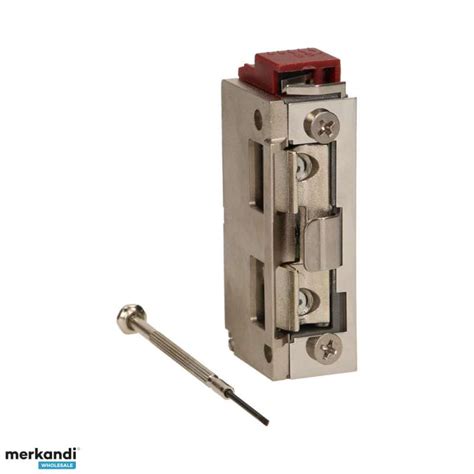 Symmetrical electric strike with a guide and signaling of unclosed ...