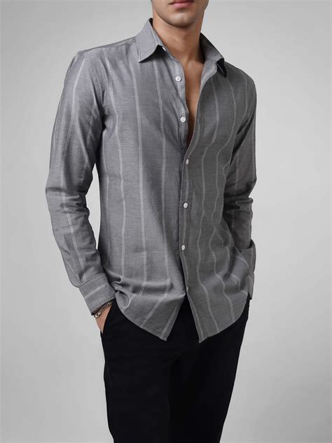 Montclair - Grey Cotton Slim Fit Shirt – Cove and Lane