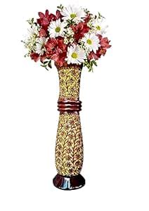 Buy The Heaven Essentials Big Wooden Vase for Home Decor | Gift Item ...