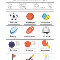Printable Worksheet Solutions: Different Types of Sports - General ...