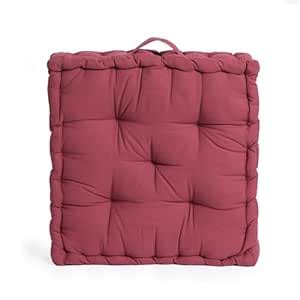 Buy BLANC9 Single Floor Cushions, 50x50x10 CM-Dark Maroon Solid Floor ...