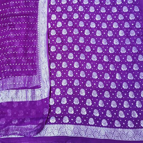 Magenta Handloom Georgette Silk Banarasi Suit – Mohsin Textiles